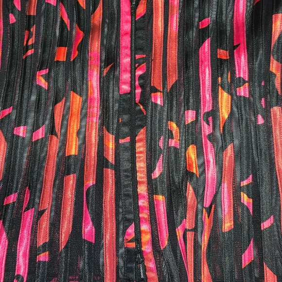 JS Collections multicolored sheer jacket flared sleeve zip elegant evening sz10P - Picture 6 of 9